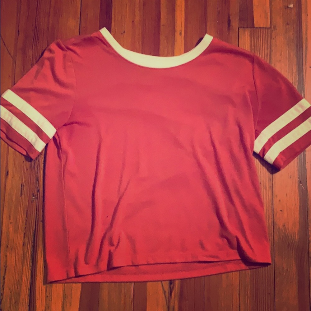 cute orange crop t-shirt from forever21
